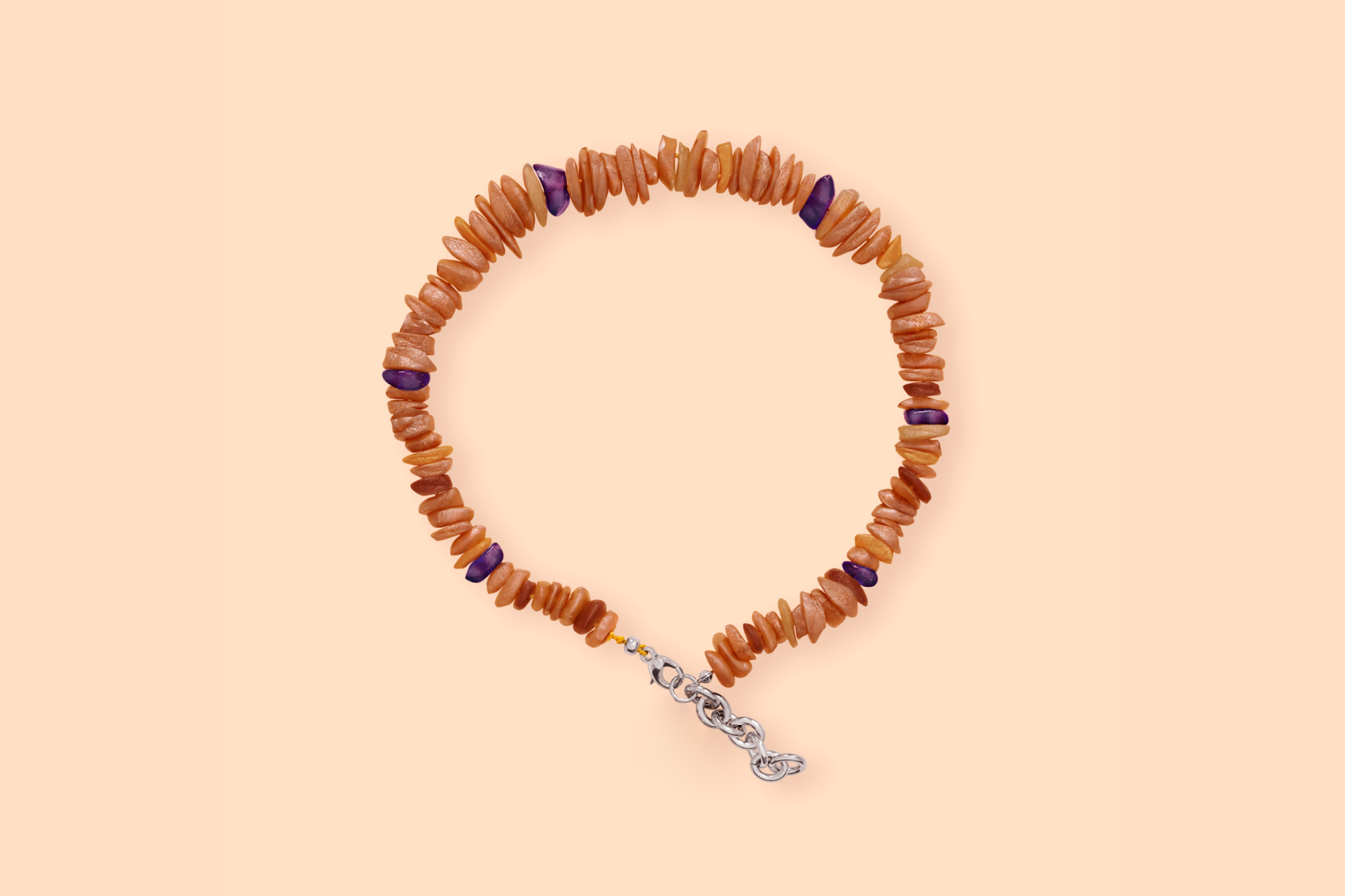 Baltisches Bernsteinhalsband mit Amethyst