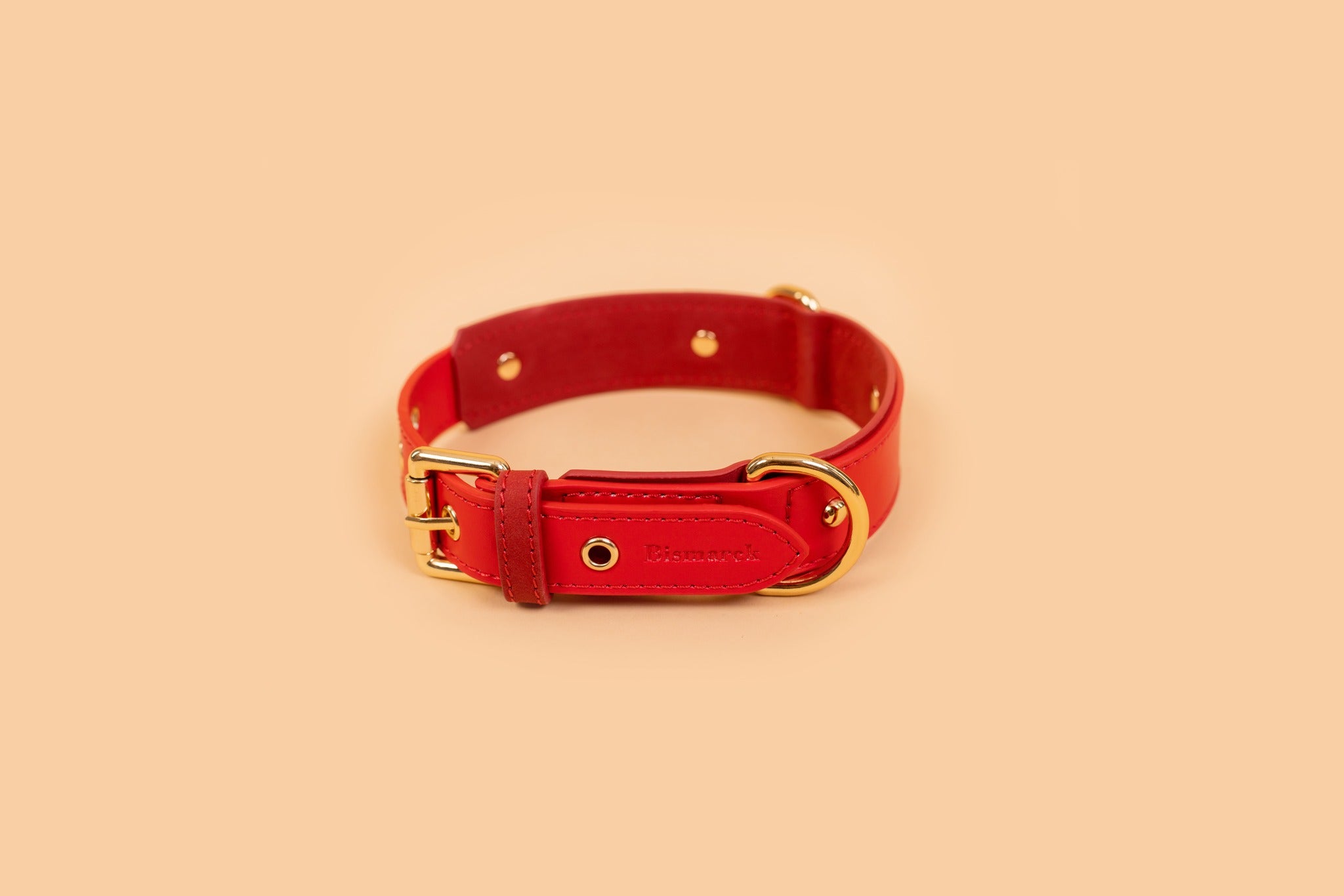 Halsband aus Apfelleder in Festlichem Rot
