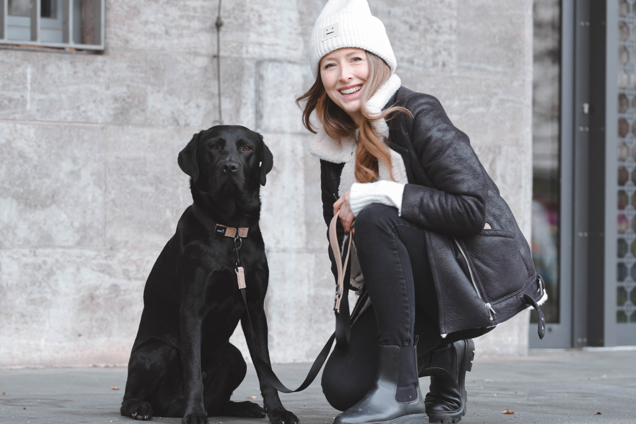 Streetstyle Leine in Biscotti & Schwarz