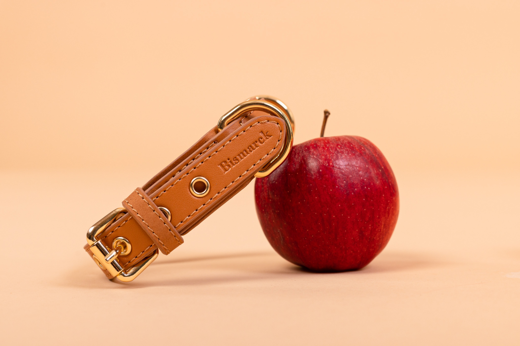 Apple Leather Collar in Camel